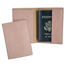 Royce Leather Debossed Passport Jacket, Carnation Pink