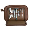 Royce Leather Toiletry Combo Grooming Set Coco