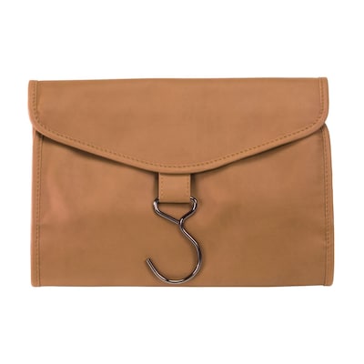 Royce Leather Man-Made Leather Hanging Toiletry Bag, Tan (264-TAN-11)