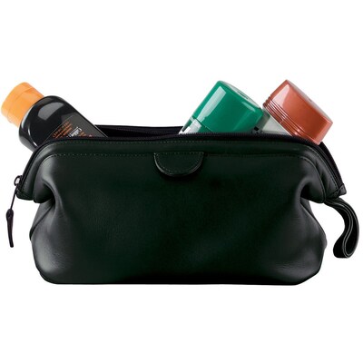 Royce Leather Deluxe Toiletry Bag, Black (265-BLACK-5) (265-BLACK-5)