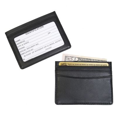 Royce Leather Mini Id & Credit Card Holder, Black