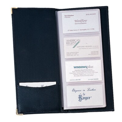 Royce Leather Business Card File, Black