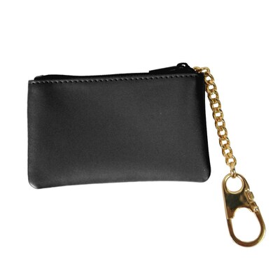 Royce Leather Coin & Key Holder, Black
