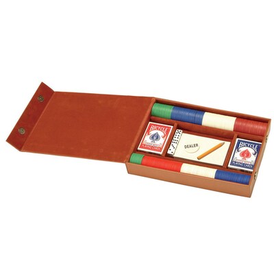 Royce Leather Poker Case, Tan