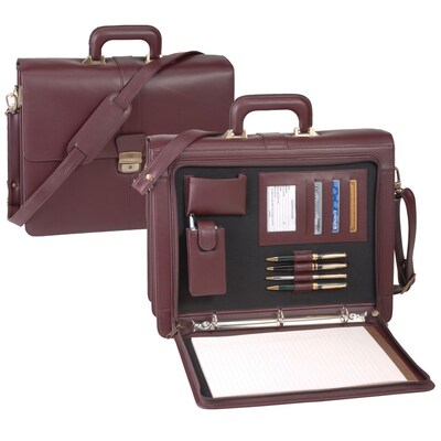 Royce Leather Legal Briefcase Burgundy
