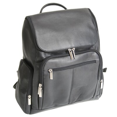 Royce Leather Vaqueeta Nappa Laptop Backpack, Black