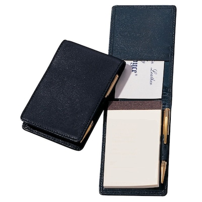 Royce Leather Flip Style Note Jotter, Black