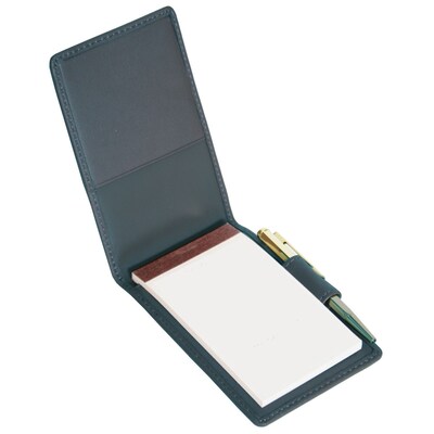 Royce Leather Flip Style Note Jotter Blue