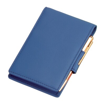 Royce Leather Flip Style Note Jotter Royce Blue