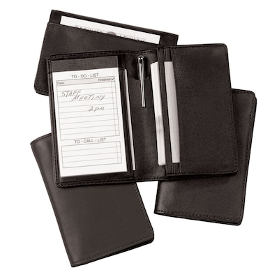 Royce Leather Note Jotter Organizer, Black