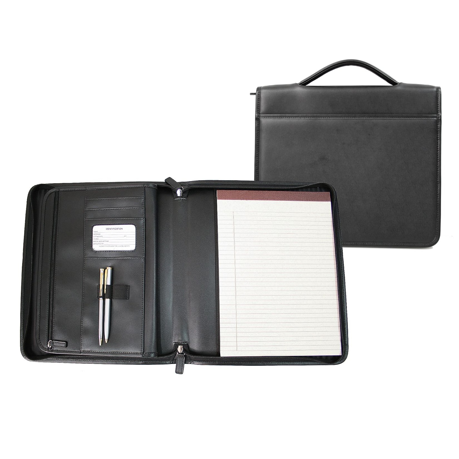 Royce Leather Executive Brief Padfolio,  Black