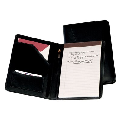 Royce Leather Jr. Writing Padfolio, Black (743-BLACK-8)