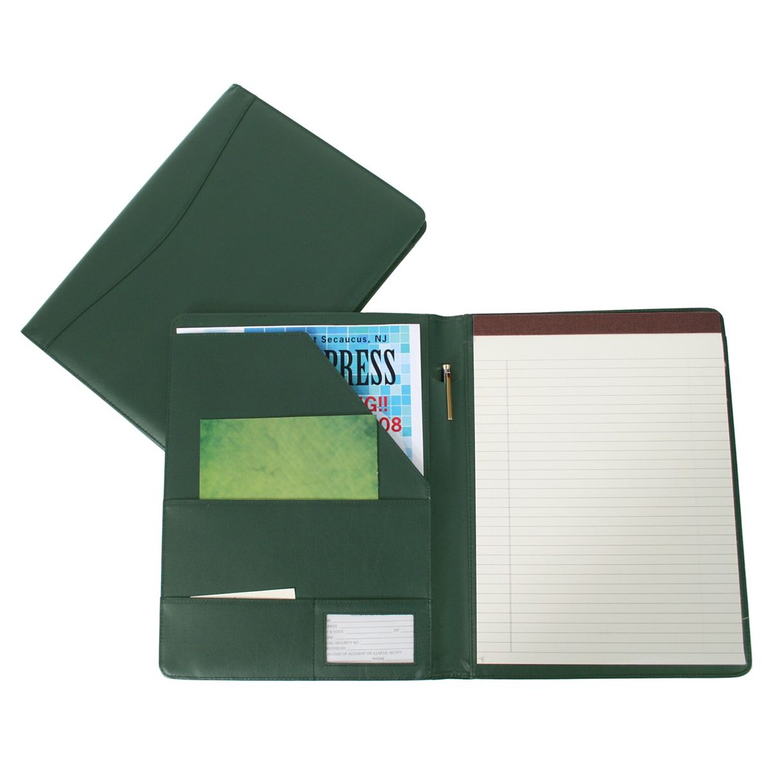 Royce Leather Padfolio, Green