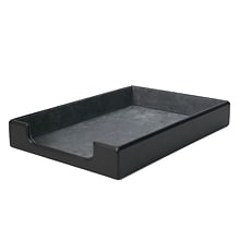 Royce Leather Desktop Letter Tray Organizer in Genuine Leather (OS-784-BLK-6)