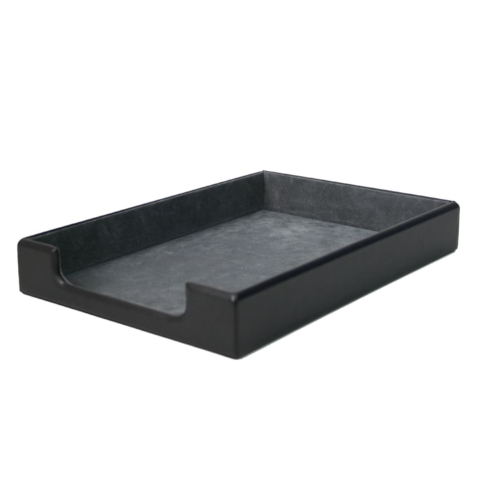 Royce Leather Desktop Letter Tray Organizer in Genuine Leather (OS-784-BLK-6)