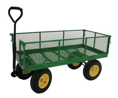 Farm Tuff 24 x 48 Metal Deck with Wagon Fold Down Sides Green