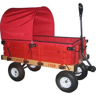 Millside Industries Hardwood 20 x 38 Kids Wagon, Red