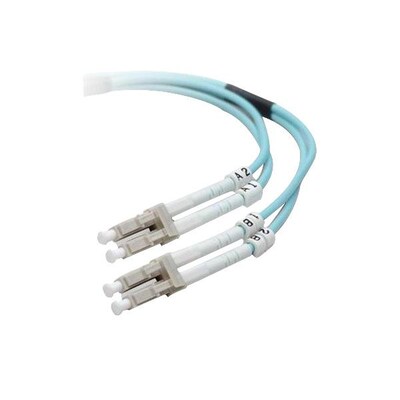 Belkin™ 49 Fiber Optic Multimode LC/LC Duplex Patch Cable, Aqua