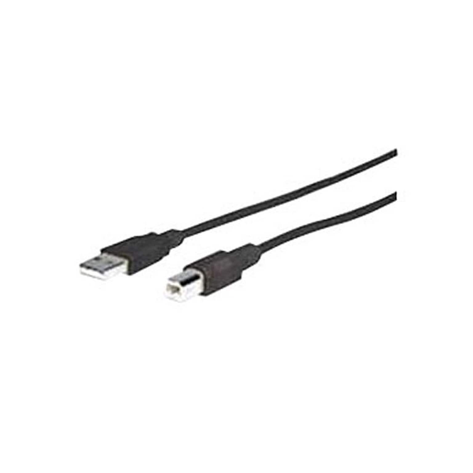 Comprehensive® Standard Series 6 USB 2.0 A/B Male USB Cable; Black