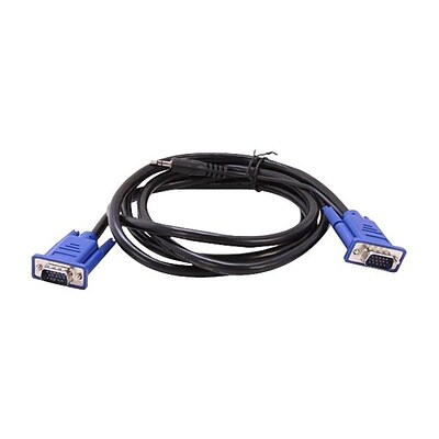 Siig® 6' DB-15 Male VGA Cable With Audio; Black