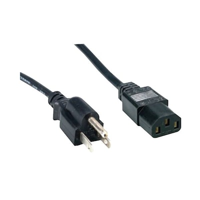 Comprehensive® 25' NEMA 5-15P to IEC 60320-C13 Standard PC Power Cord; Black