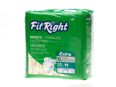 FitRight® Extra Clothlike Briefs, XL (59 - 66), 80/Pack