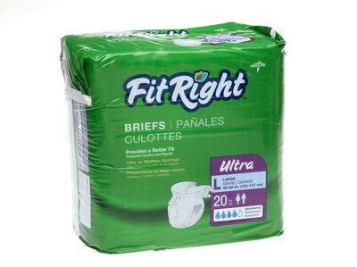FitRight® Ultra Clothlike Briefs; 2XL (60" - 69"), 80/Pack