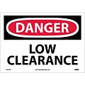 Danger Labels; Low Clearance, 10X14, Adhesive Vinyl