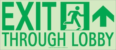 NYC Exit Through Lobby Sign, Forward Right Side, 7X16, Flex, 7550 Glo Brite, MEA Approved