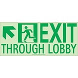 NYC Exit Through Lobby Sign, Up Left, 7X16, Flex, 7550 Glo Brite, MEA Approved