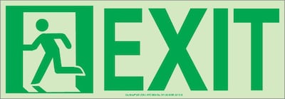 NYC Door Mount Exit Sign, Left, 4.5X13, Flex,  7550 Glo Brite, MEA Approved