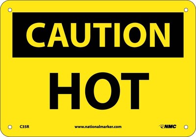 Caution Signs; Hot, 7X10, Rigid Plastic