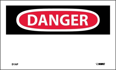 Danger Labels; (Header Only), 3X5, Adhesive Vinyl, 5/Pk