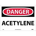 Danger Labels; Acetylene, 10X14, Adhesive Vinyl