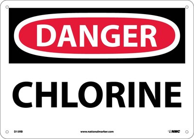 Danger Signs; Chlorine, 10X14, Rigid Plastic