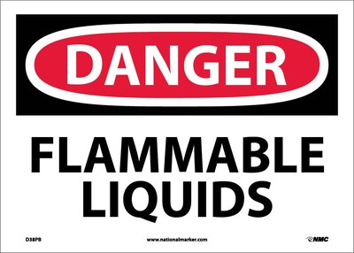 Danger Labels; Flammable Liquids, 10X14, Adhesive Vinyl