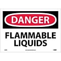 Danger Labels; Flammable Liquids, 10X14, Adhesive Vinyl