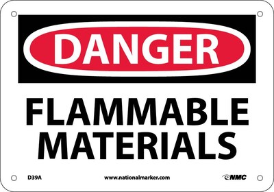 Danger Signs; Flammable Materials, 7X10, .040 Aluminum