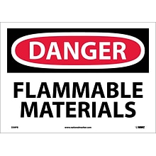 Danger Labels; Flammable Materials, 10 x 14, Adhesive Vinyl