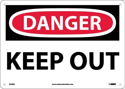 Keep Out, 10X14, Rigid Plastic, Danger Sign
