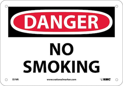 No Smoking, 7X10, Rigid Plastic, Danger Sign