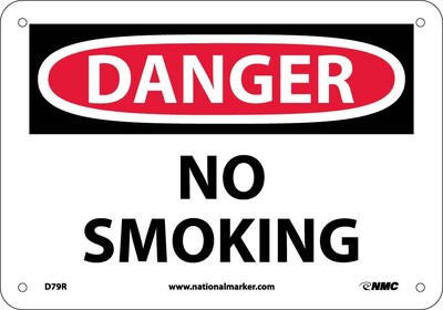 No Smoking, 7X10, Rigid Plastic, Danger Sign