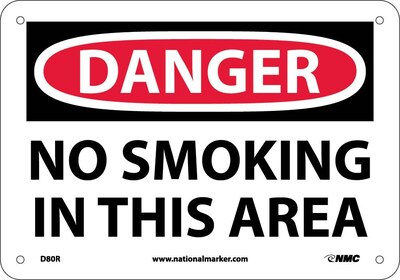 No Smoking In This Area, 7X10, Rigid Plastic, Danger Sign
