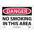 No Smoking In This Area, 7X10, Rigid Plastic, Danger Sign