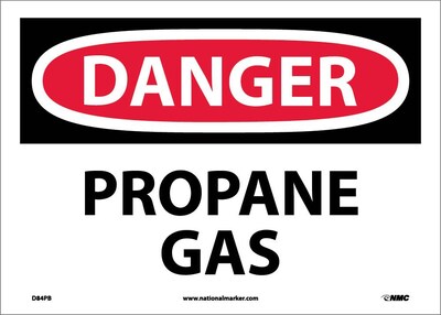 Danger Labels; Propane Gas, 10X14, Adhesive Vinyl