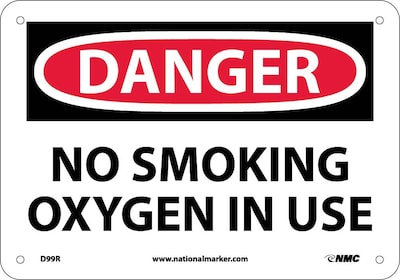 No Smoking Oxygen In Use, 7X10, Rigid Plastic, Danger Sign