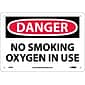 No Smoking Oxygen In Use, 7X10, Rigid Plastic, Danger Sign