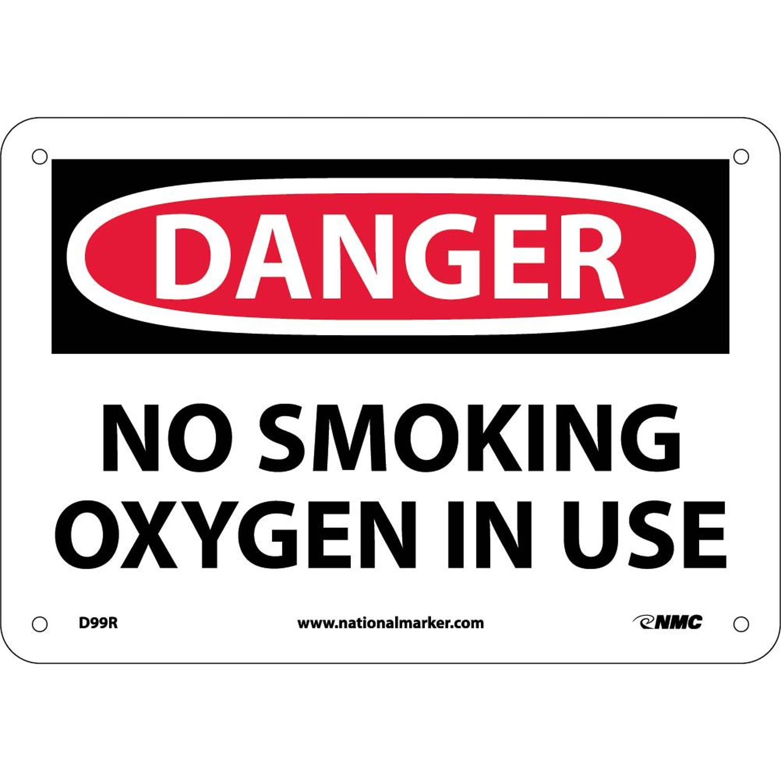 No Smoking Oxygen In Use, 7X10, Rigid Plastic, Danger Sign