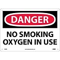 No Smoking Oxygen In Use, 10X14, Rigid Plastic, Danger Sign