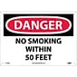 No Smoking Within 50 Feet, 10X14, Rigid Plastic, Danger Sign